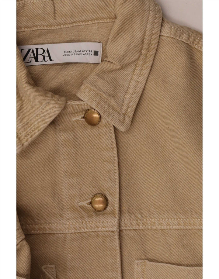 Damska kurtka dżinsowa Zara Crop UK 14 w kolorze średniego beżu