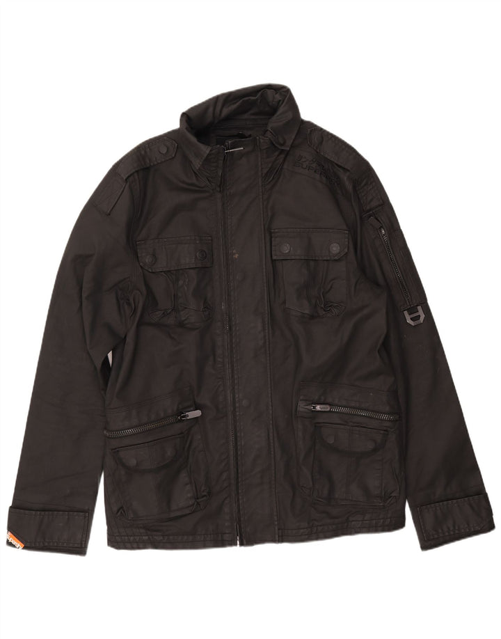 Męska kurtka wojskowa Superdry UK 44 2XL, czarna, bawełniana