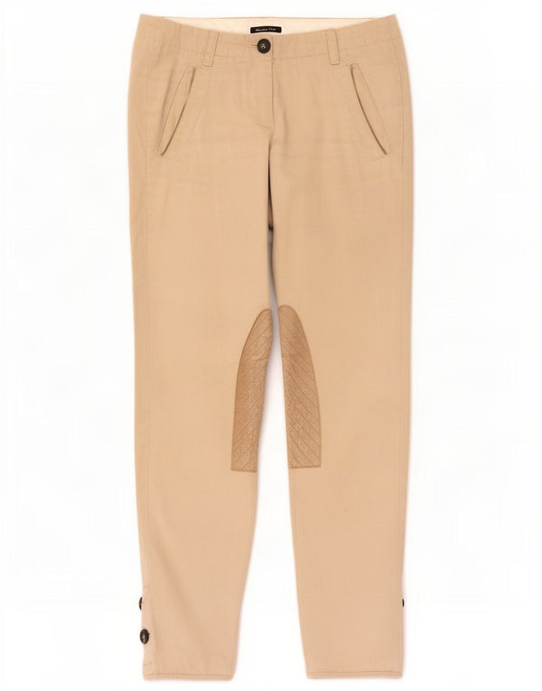 Massimo Dutti Womens Chino Trousers EU 36 XS W26 L28 Beige Colourblock