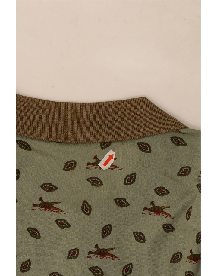 Męska koszulka polo Cacharel w abstrakcyjny wzór, duża, bawełniana khaki