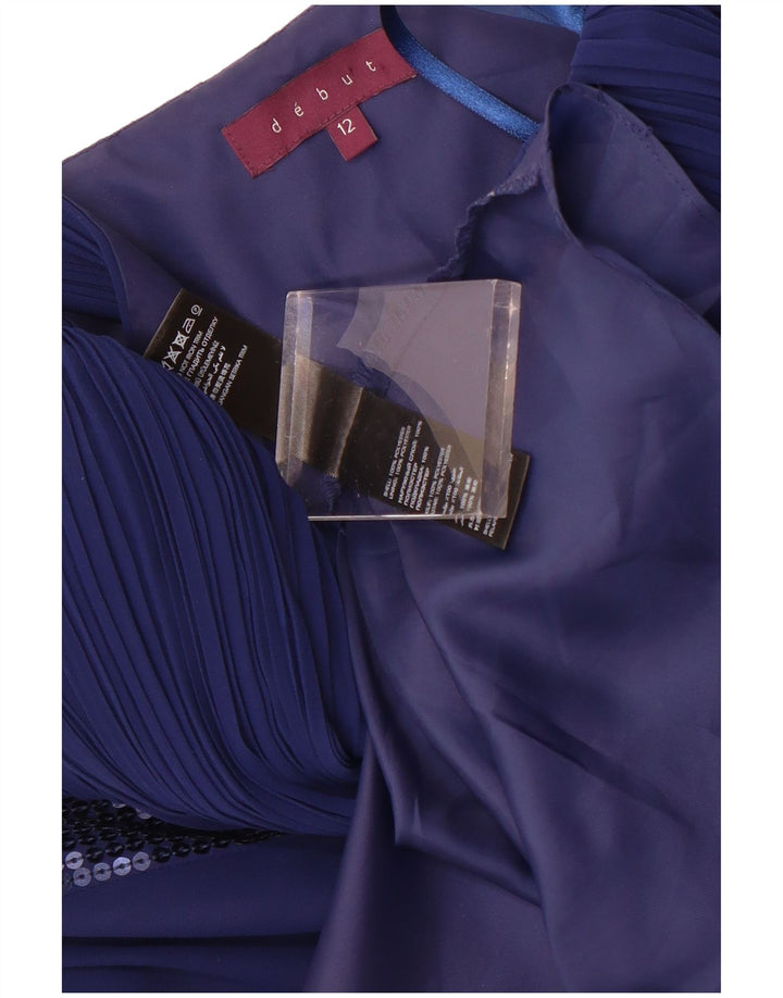 Debiutowa damska sukienka na jedno ramię UK 12, średni niebieski poliester