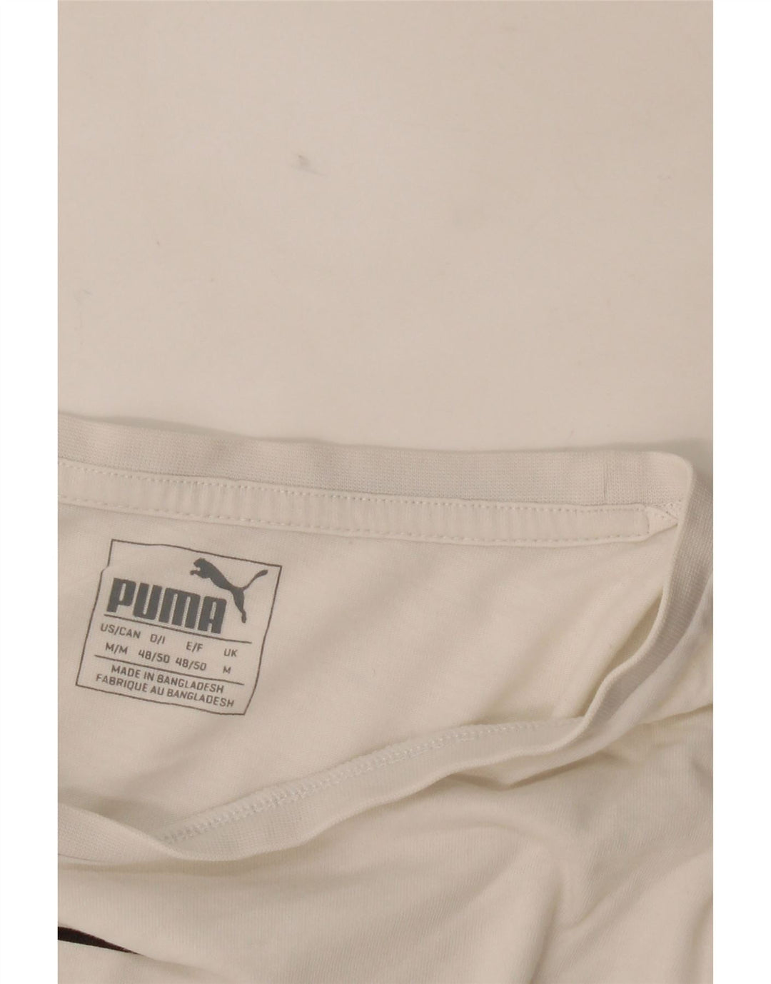 PUMA Mens Graphic T-Shirt Top IT 48/50 Medium White Cotton Vintage Puma and Second-Hand Puma from Messina Hembry 