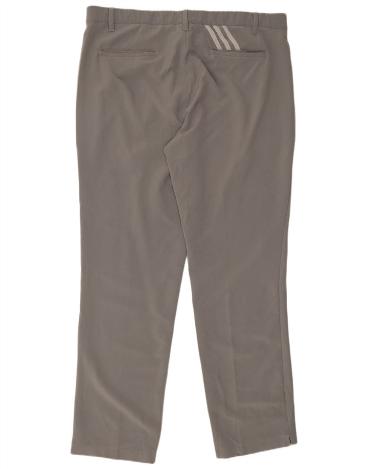 Adidas Męskie Proste Spodnie Chino W38 L32 Szary Poliester