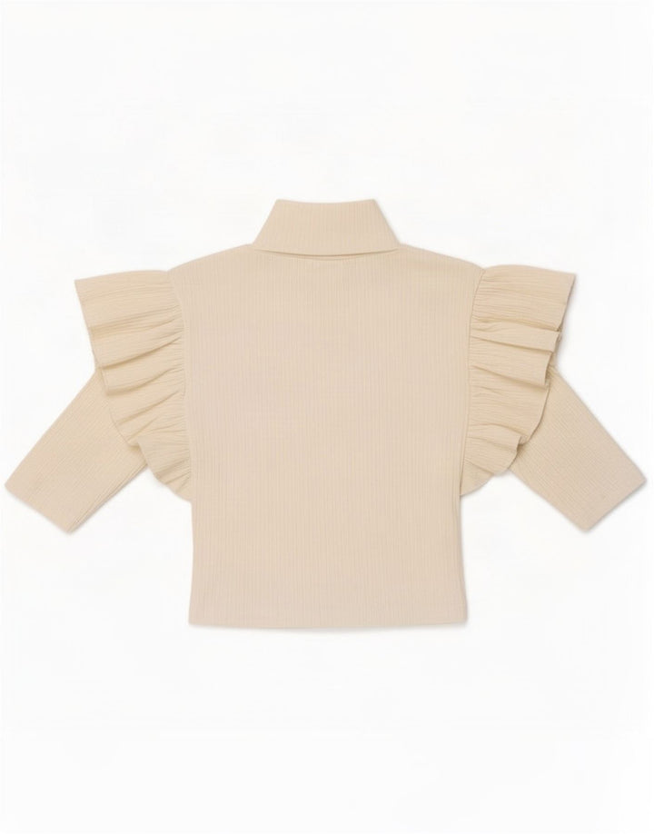 Damski krótki top Zara z rękawem 3/4, UK 8, mały, biały
