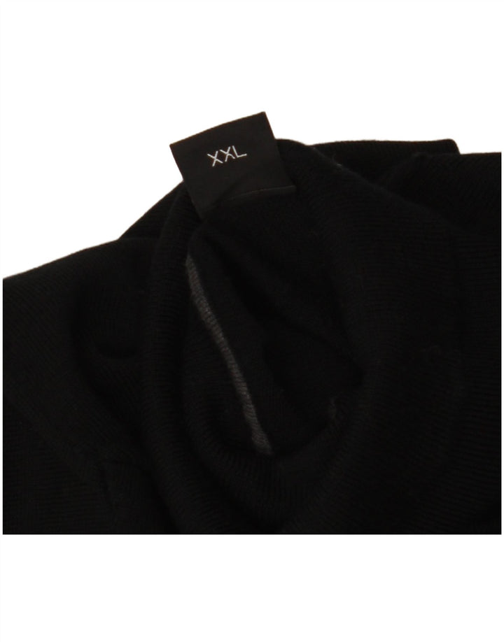 Męski sweter z golfem Hugo Boss 2XL, czarna wełna