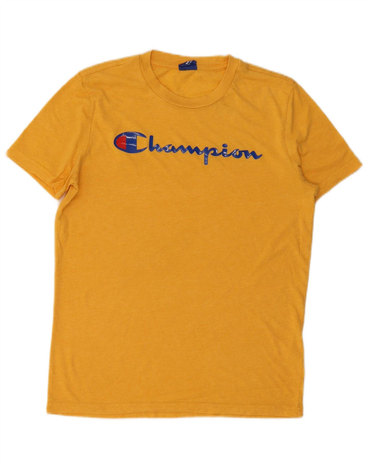 Męski T-shirt Champion z grafiką, mały, żółty