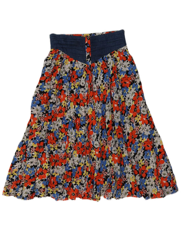 Vintage Womens A-Line Skirt IT 44 Medium W28 Multicoloured Floral
