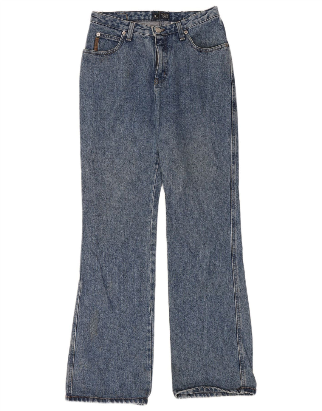 Damskie jeansy rozkloszowane Armani W28 L32 Niebieskie bawełniane