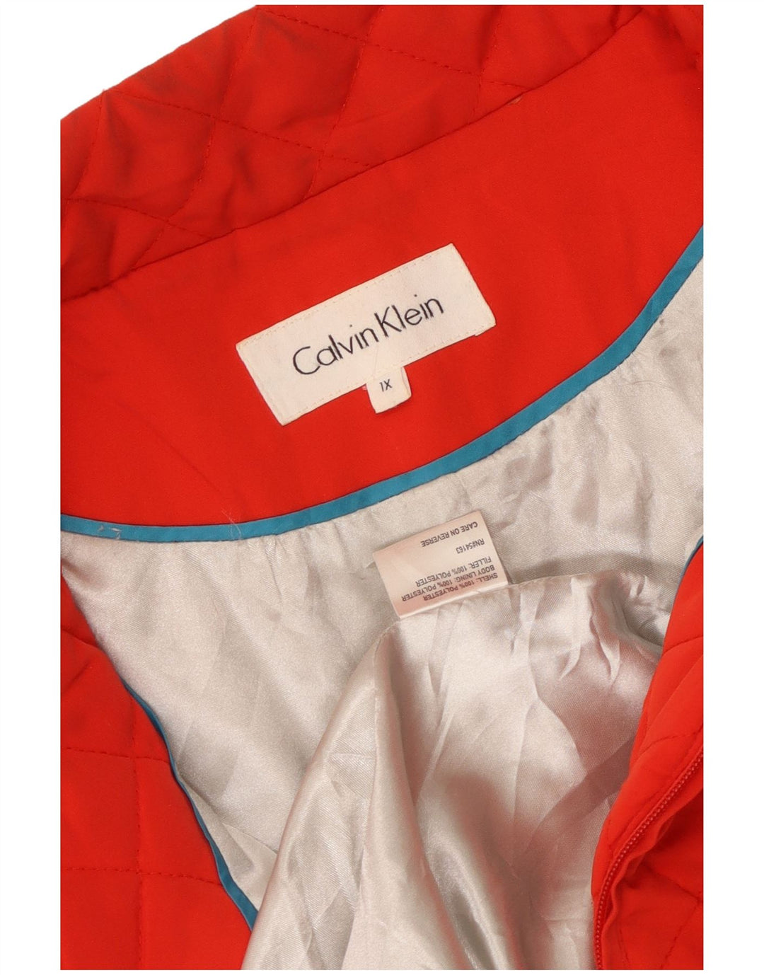 Damska pikowana kurtka CALVIN KLEIN UK 18 XL, czerwona, poliester