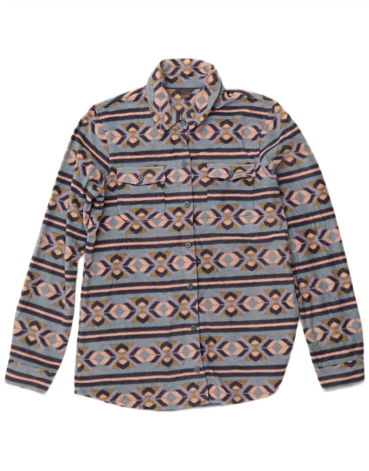 Damska koszula polarowa EDDIE BAUER UK 12, średni niebieski Fair Isle, poliester