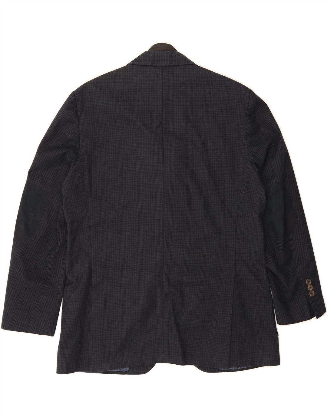 MASSIMO DUTTI Mens 3 Button Blazer Jacket EU 50 Large Navy Blue Check Vintage Massimo Dutti and Second-Hand Massimo Dutti from Messina Hembry 