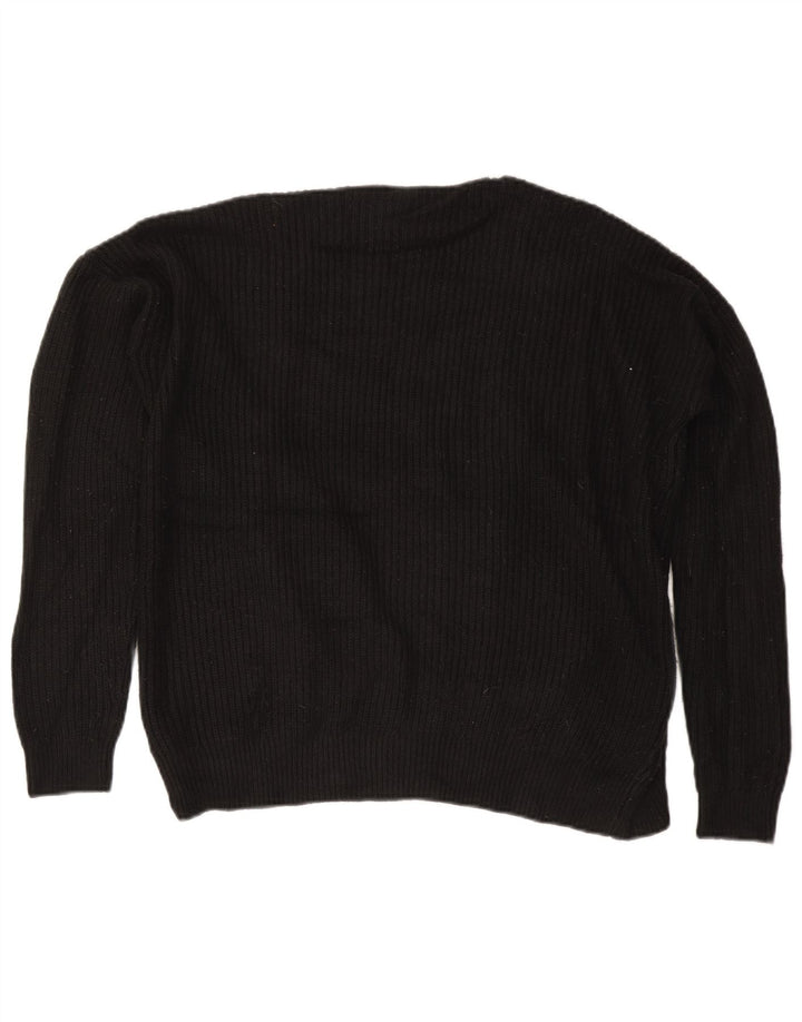 Damski sweter oversize MOSSIMO z otwartym kardiganem UK 14, średni czarny akryl