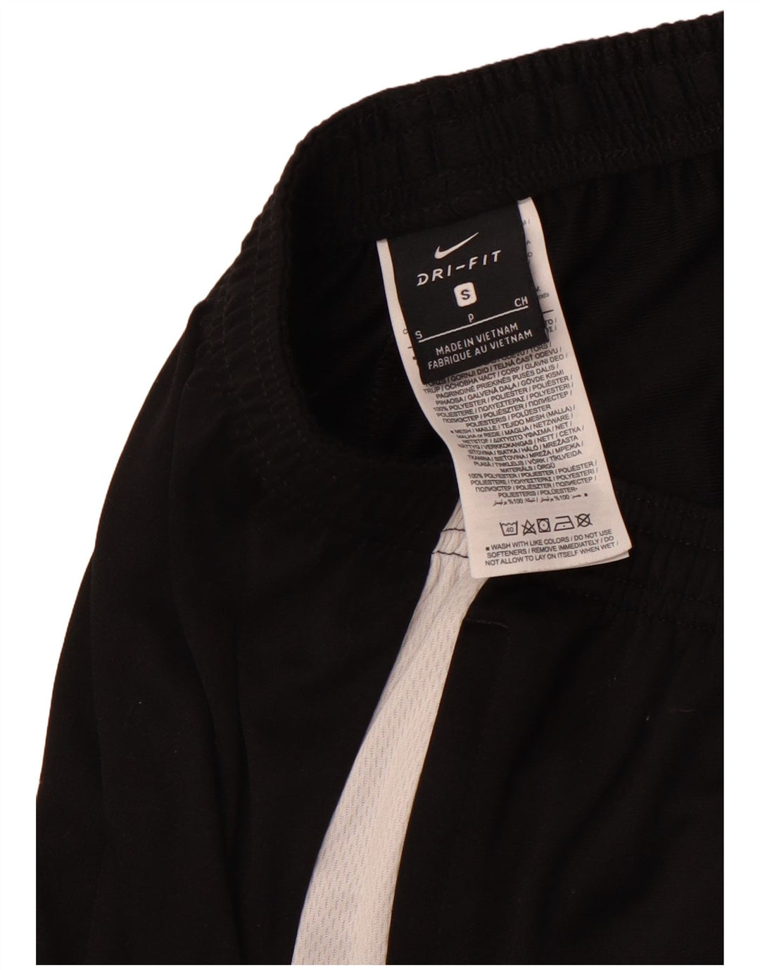 Męskie spodnie dresowe NIKE Dri Fit, mały, czarny poliester z blokami kolorów