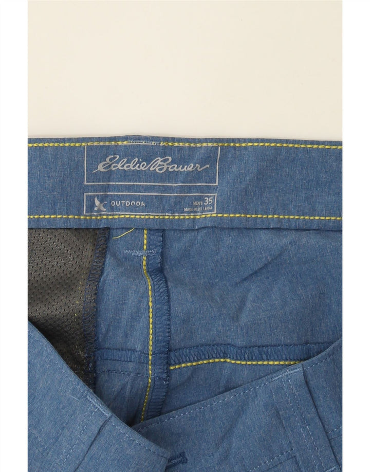 EDDIE BAUER Mens Chino Shorts W35 Large Blue Polyester Vintage Eddie Bauer and Second-Hand Eddie Bauer from Messina Hembry 