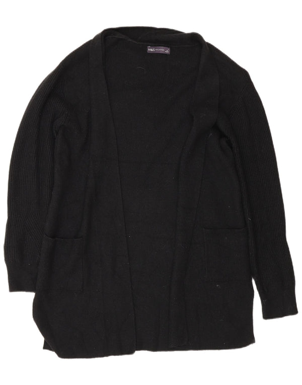 Marks & Spencer Damski sweter rozpinany o przedłużonym fasonie, UK 10, mały, czarny