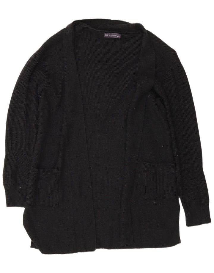 Marks & Spencer Damski sweter rozpinany o przedłużonym fasonie, UK 10, mały, czarny