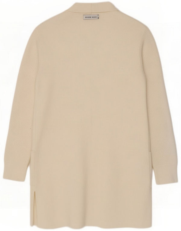Damski sweter rozpinany Marks & Spencer Longline Open Cardigan UK 12 Medium Beige
