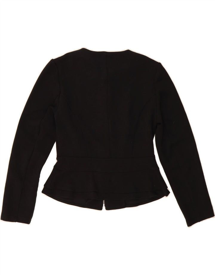 MOSSIMO Womens Blazer Jacket UK 14 Medium Black Rayon Vintage Mossimo and Second-Hand Mossimo from Messina Hembry 