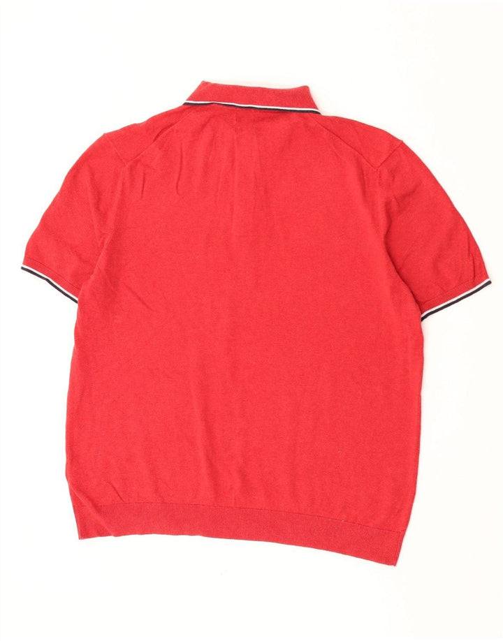 Marks & Spencer Męski sweter polo w duże czerwone paski