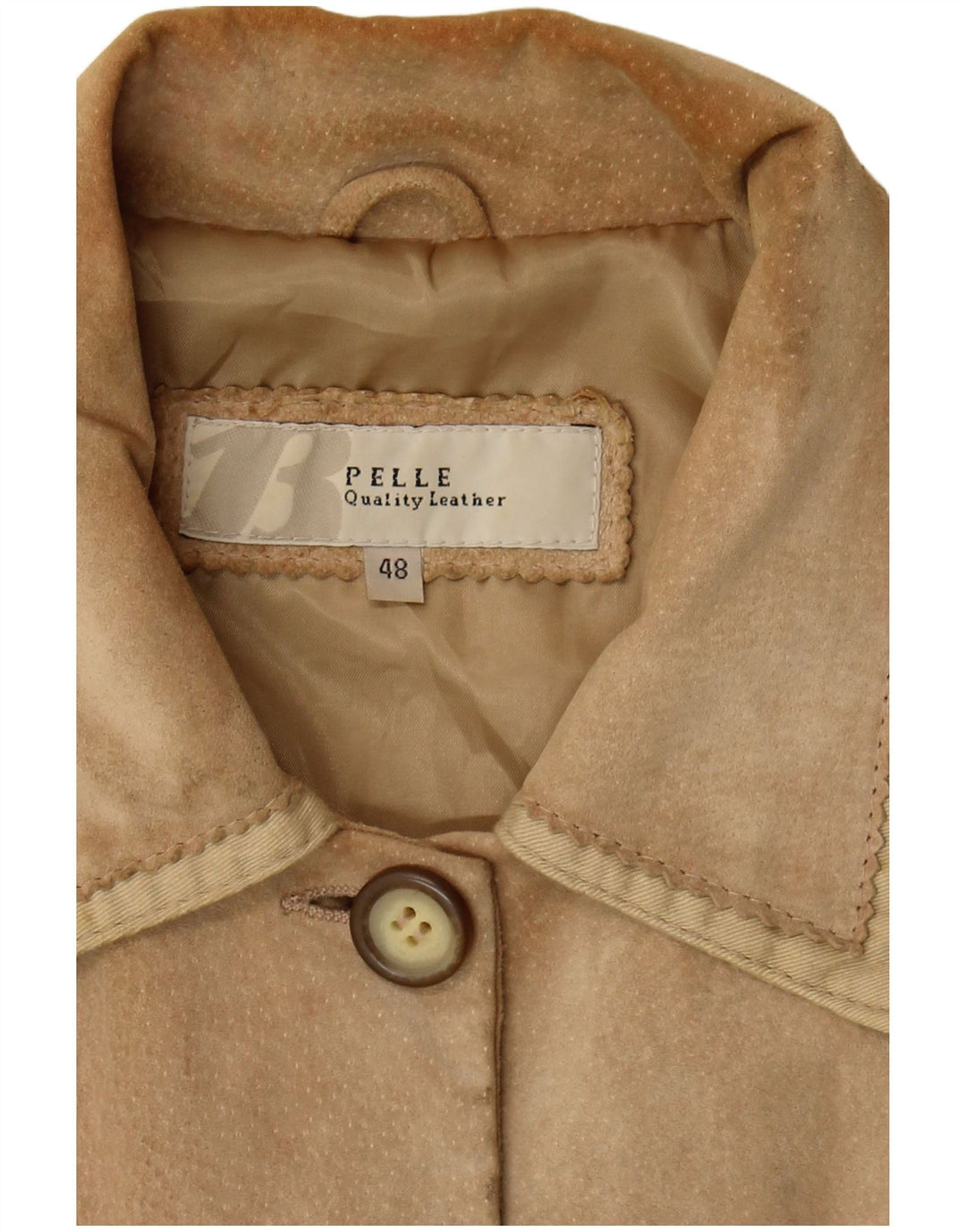 Damska kurtka zamszowa w stylu vintage IT 48 XL Beżowa skóra