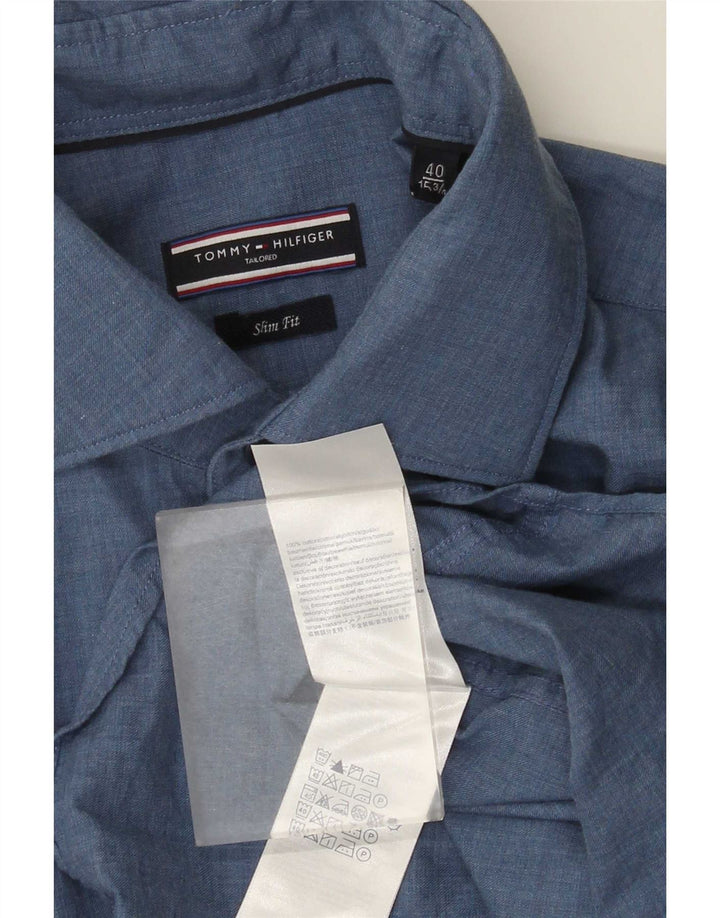Koszula męska Tommy Hilfiger o dopasowanym kroju, rozmiar 40, niebieska, bawełniana