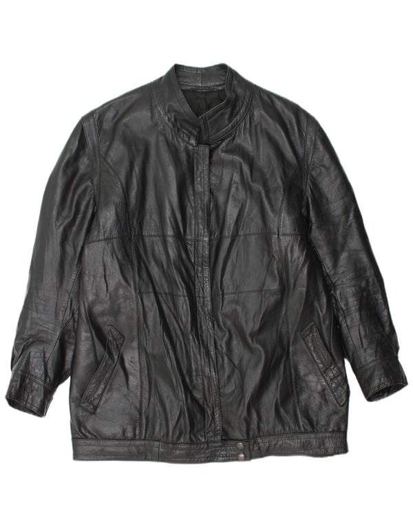 Vintage Womens Leather Jacket UK 14 Medium Black