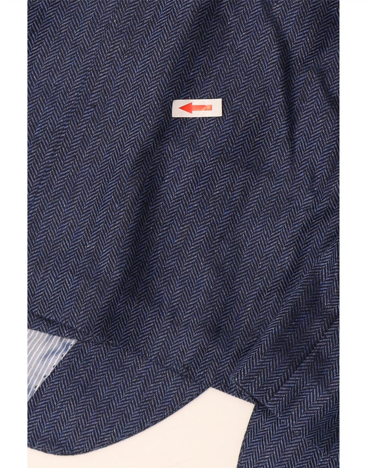 Męska marynarka Guy Laroche zapinana na 2 guziki UK 42 XL, granatowa, jedwabna w jodełkę