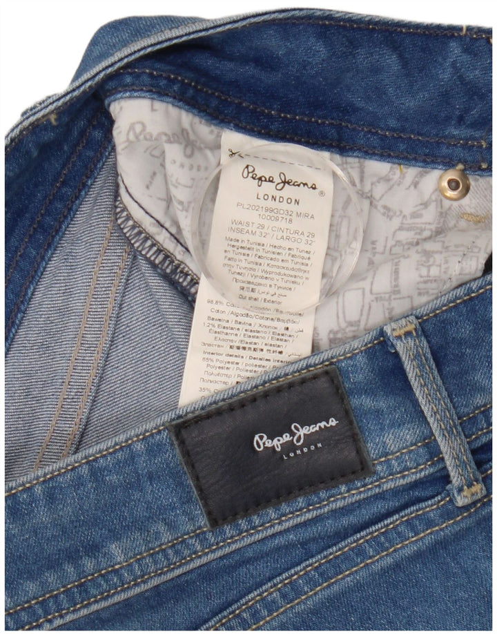 PEPE Jeans Damskie wąskie dżinsy W29 L32 Niebieskie bawełniane
