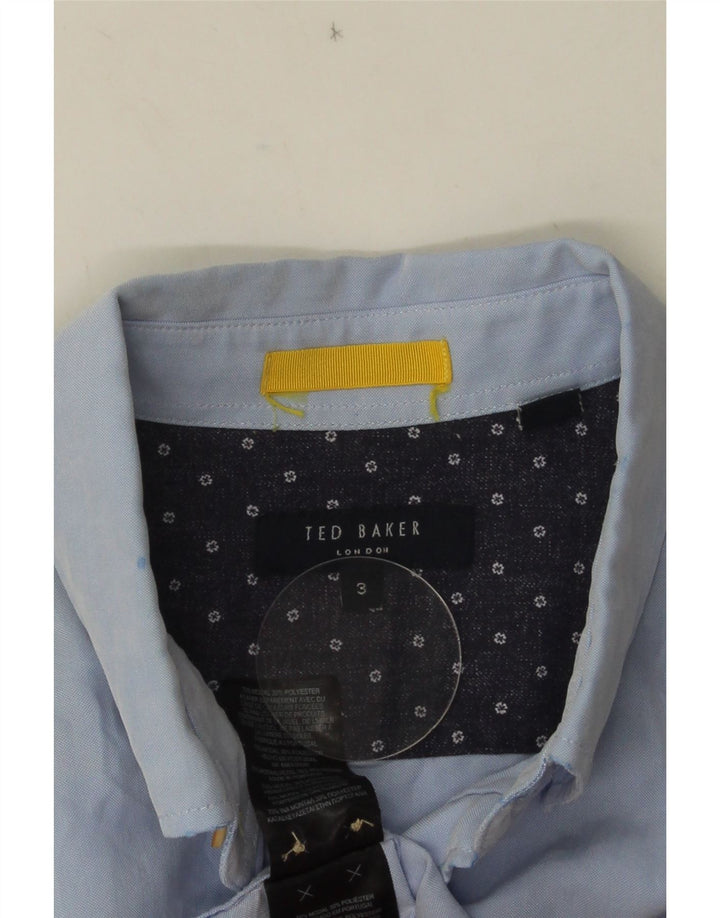 Męska koszula z krótkim rękawem Ted Baker, rozmiar 3, średni niebieski, modal