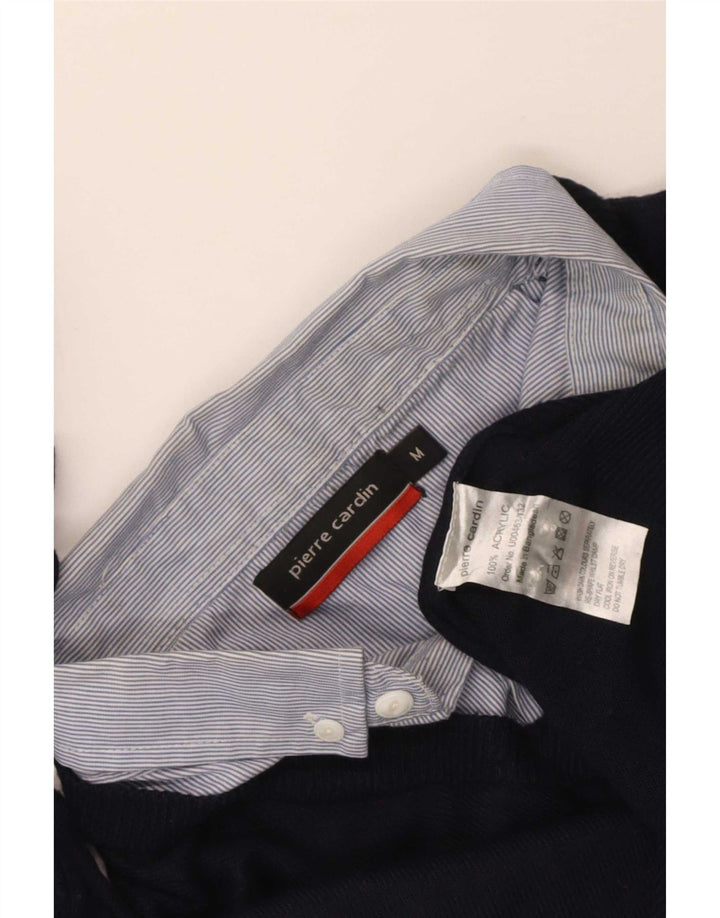 Męski sweter Pierre Cardin z dekoltem w kształcie litery V, średni granatowy akryl
