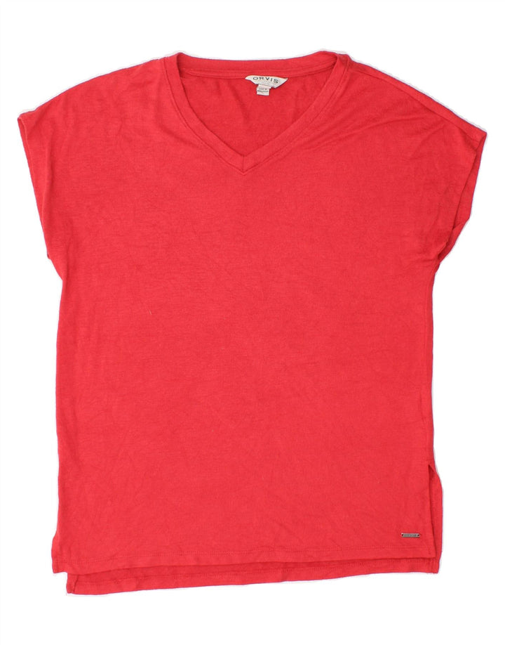 ORVIS Womens Oversized Blouse Top UK 6 XS Red Polyester Vintage Orvis and Second-Hand Orvis from Messina Hembry 