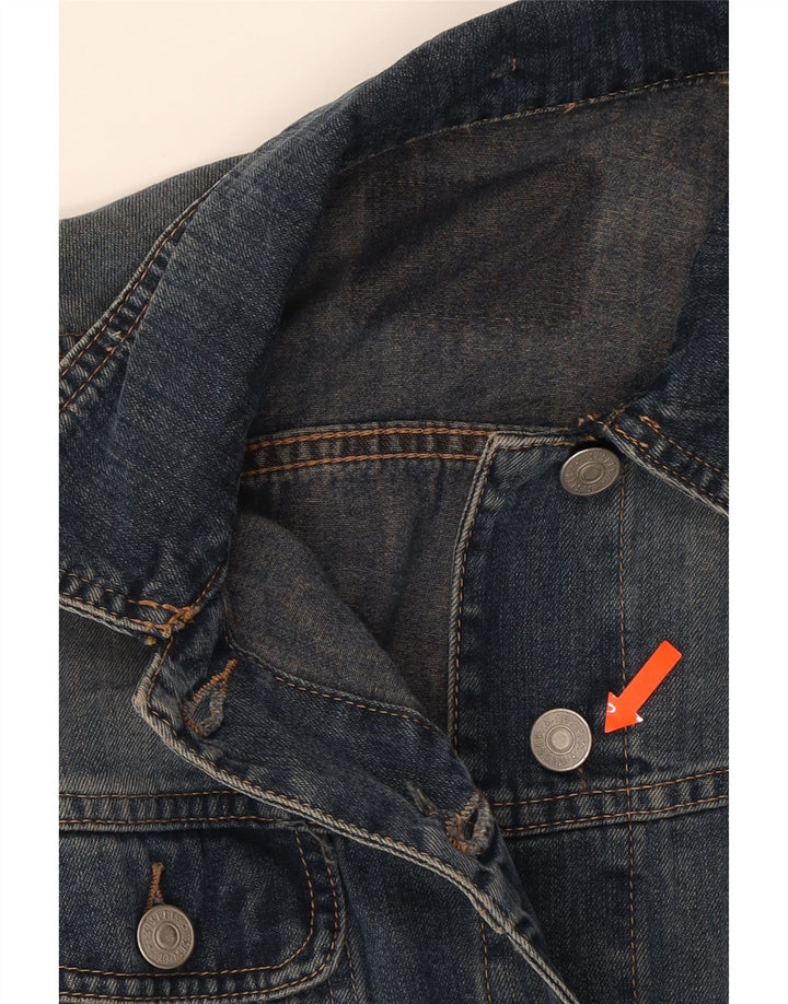 SISLEY Womens Denim Jacket UK 10 Small Blue Cotton Vintage Sisley and Second-Hand Sisley from Messina Hembry 