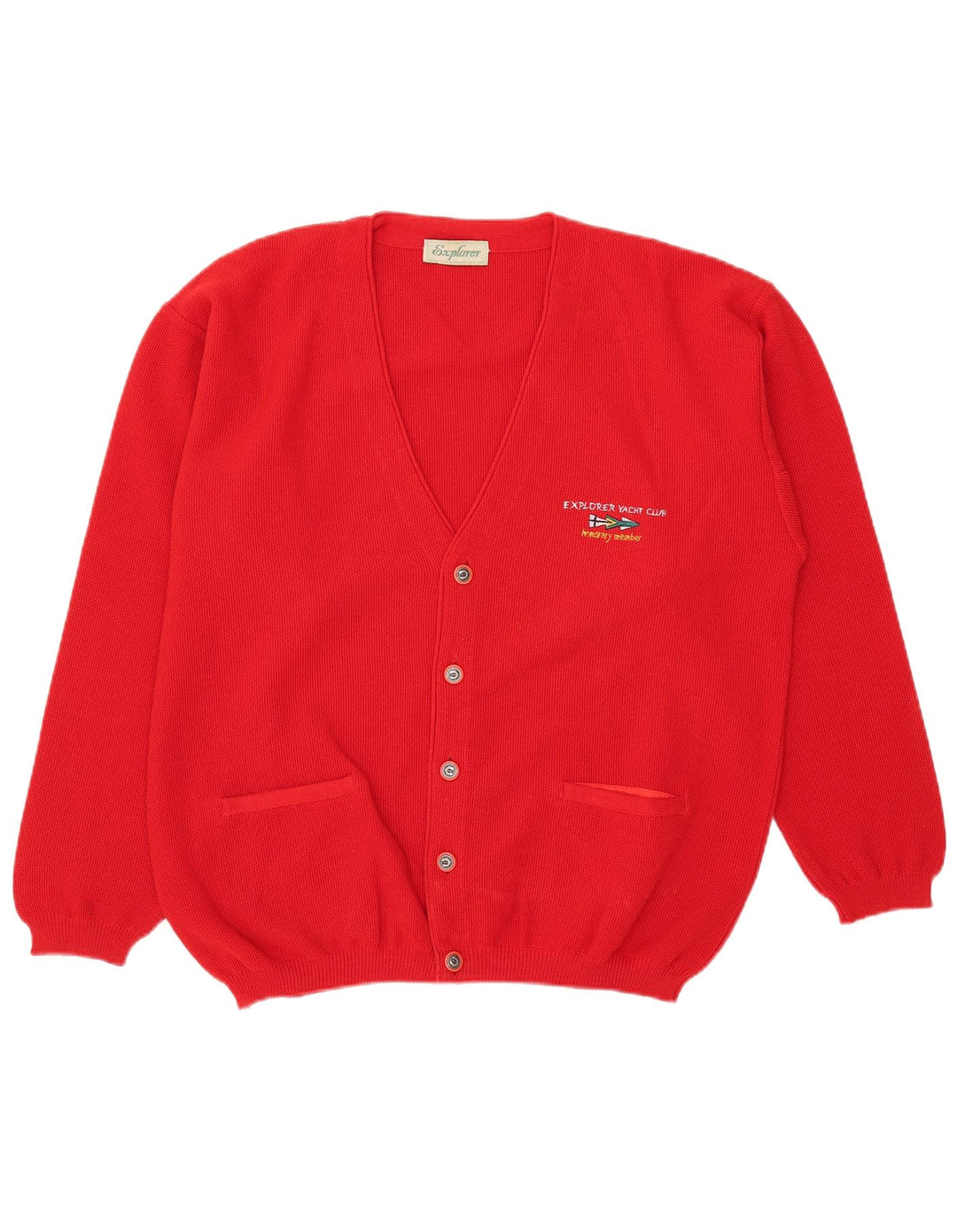 Męski sweter rozpinany Explorer IT 54 XL, czerwony akryl