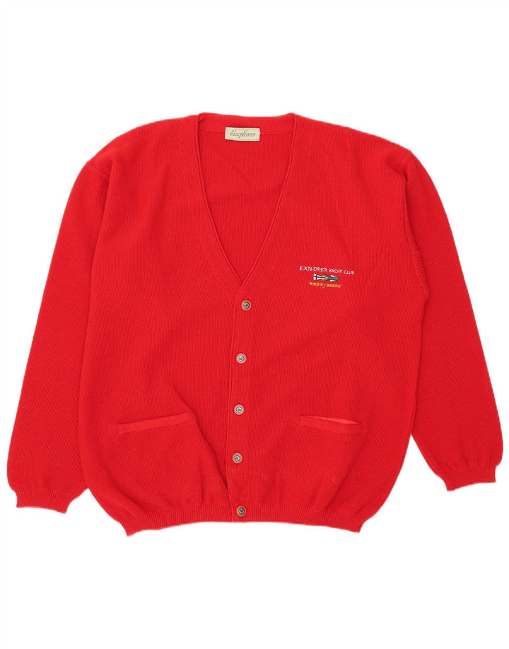 Męski sweter rozpinany Explorer IT 54 XL, czerwony akryl