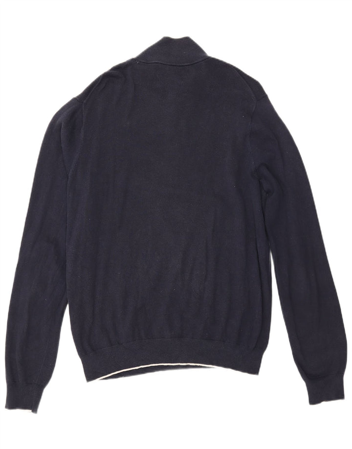 Męski sweter z zamkiem błyskawicznym Gant, średni granatowy, bawełniany