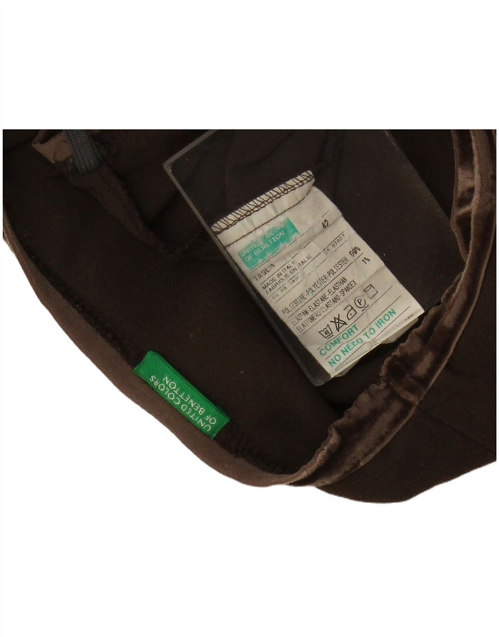 BENETTON Damska spódnica w kształcie litery A z niskim stanem IT 42 Medium W34 Brązowy poliester