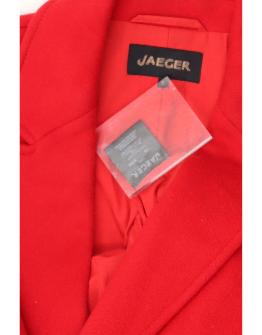 JAEGER Womens Double Breasted Jacket UK 8 Small Red Wool Vintage Jaeger and Second-Hand Jaeger from Messina Hembry 