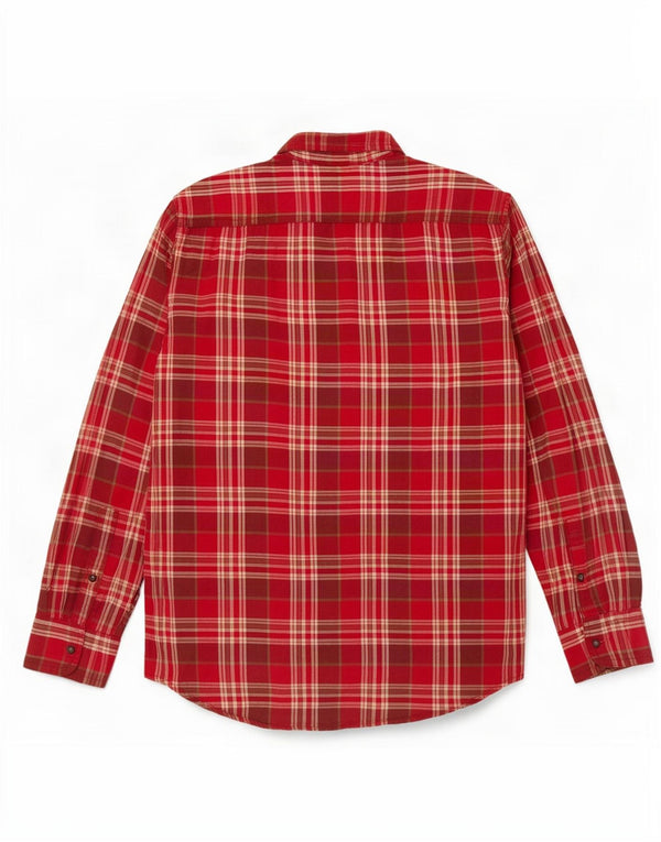 Timberland Womens Flannel Shirt UK 14 Medium Red Plaid Cotton