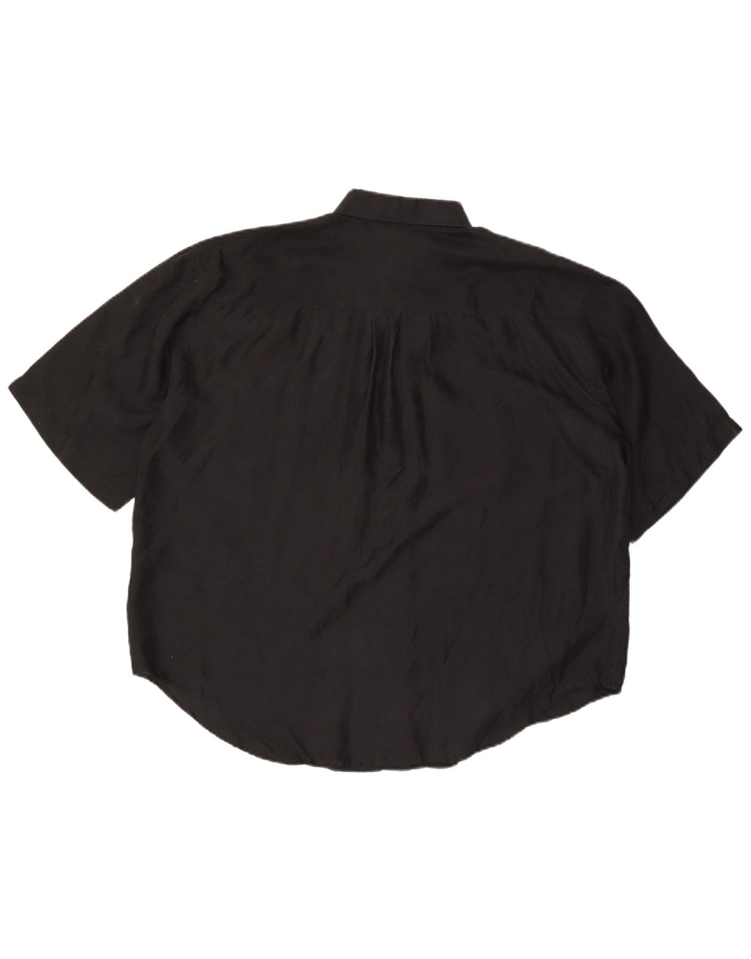Damska koszula oversize z krótkim rękawem Miss Joy IT 46, duża, czarna, jedwabna