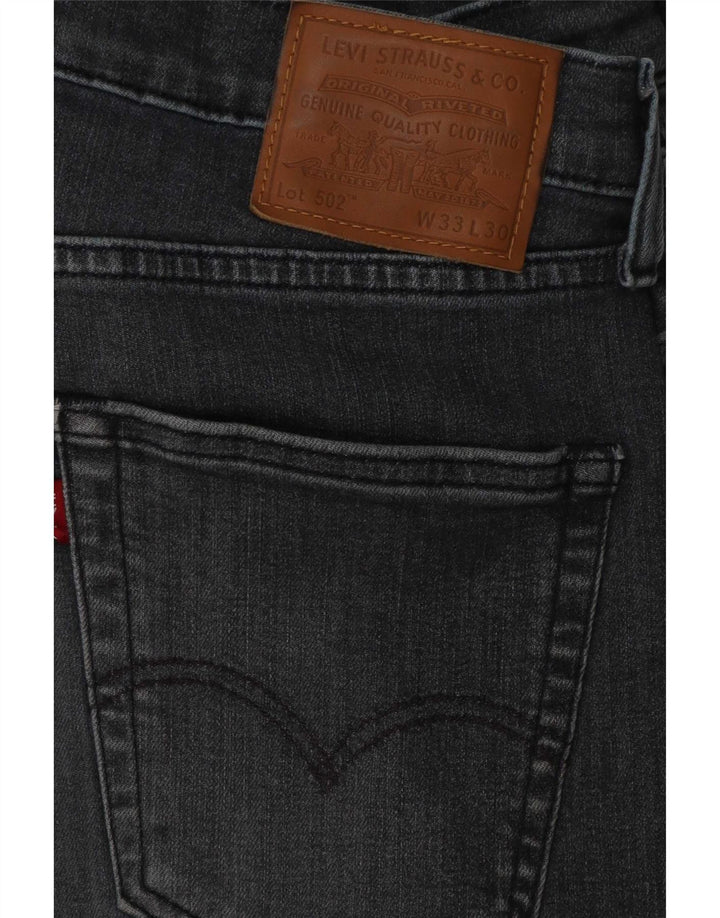 Męskie jeansy Levi's 502 Tapered W33 L30 Szara bawełna