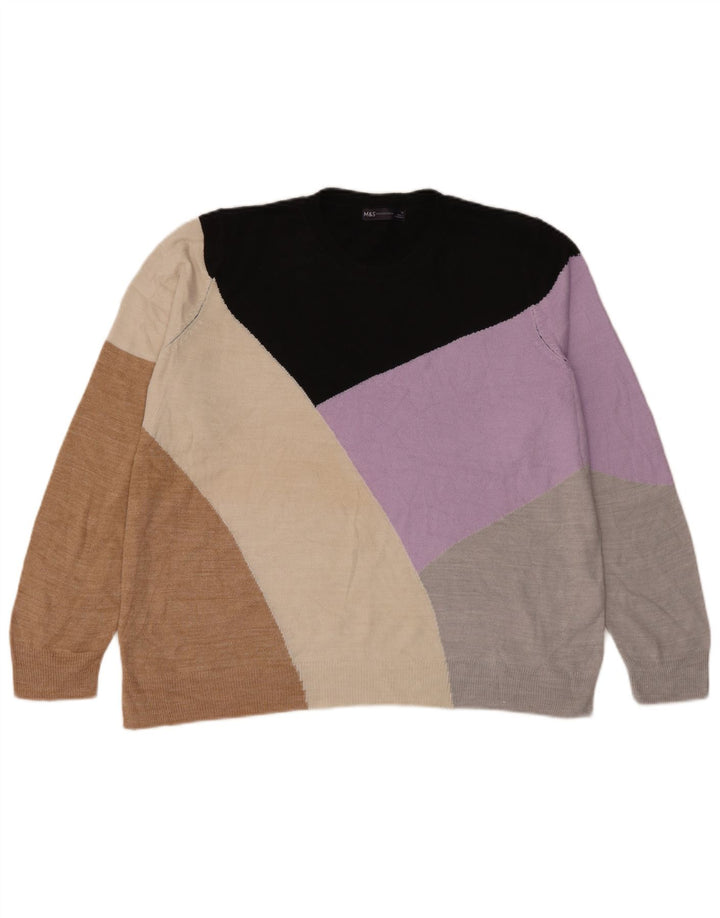 Marks & Spencer Damski sweter z okrągłym dekoltem, UK 18 XL, wielokolorowy
