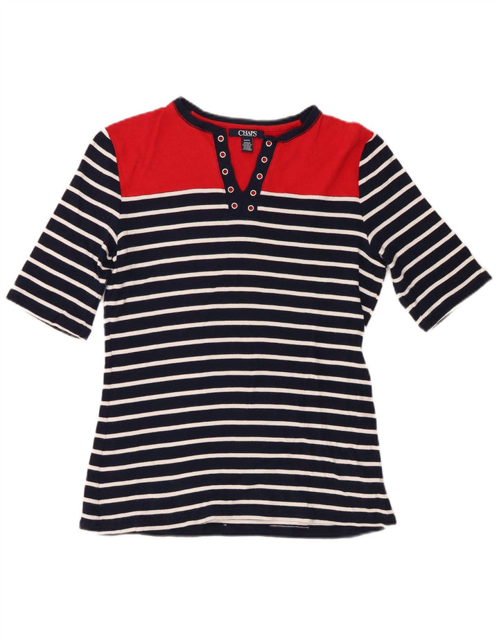 T-shirt damski Chaps Top UK 12 Średni granatowy, bawełniany w paski