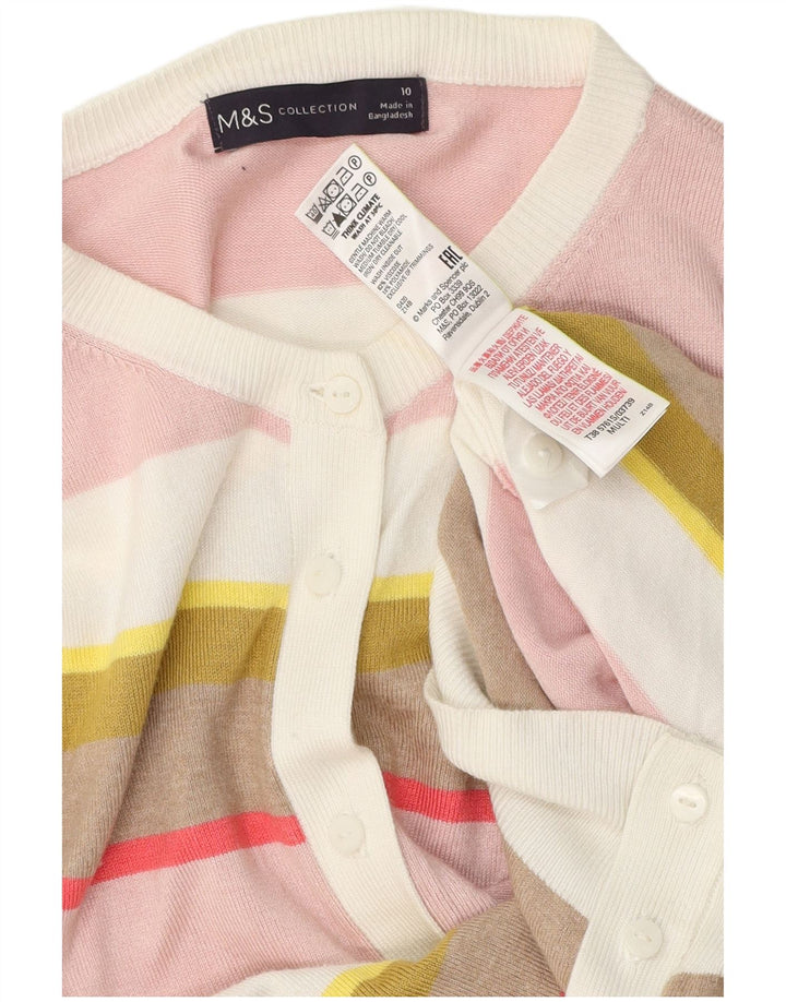 MARKS & SPENCER Damski sweter rozpinany UK 10 w małe wielokolorowe paski