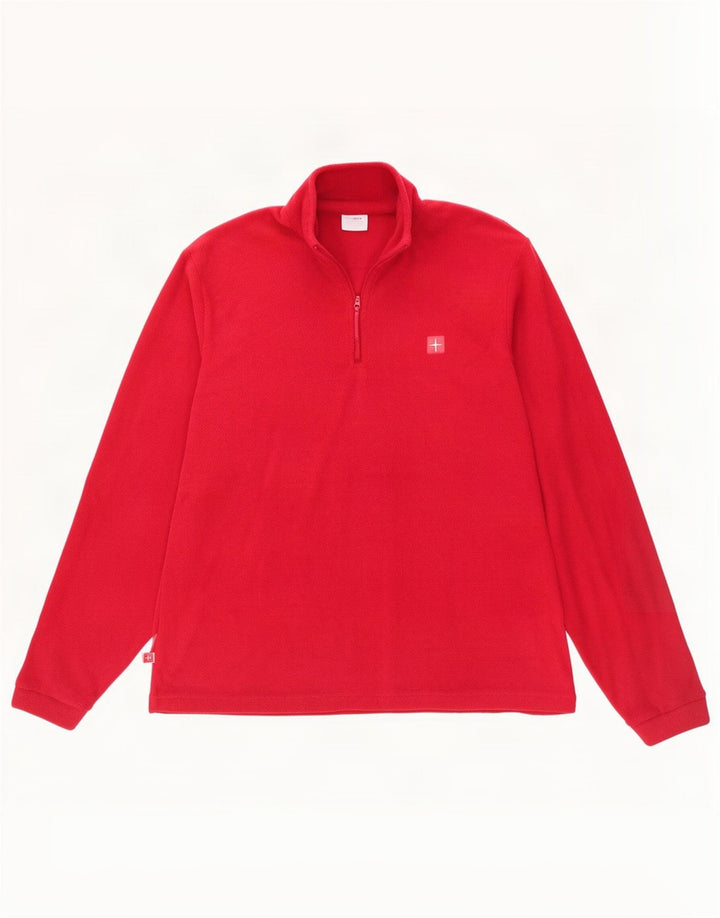 Damski sweter polarowy Mountain Warehouse z zamkiem błyskawicznym, UK 14, duży, czerwony poliester