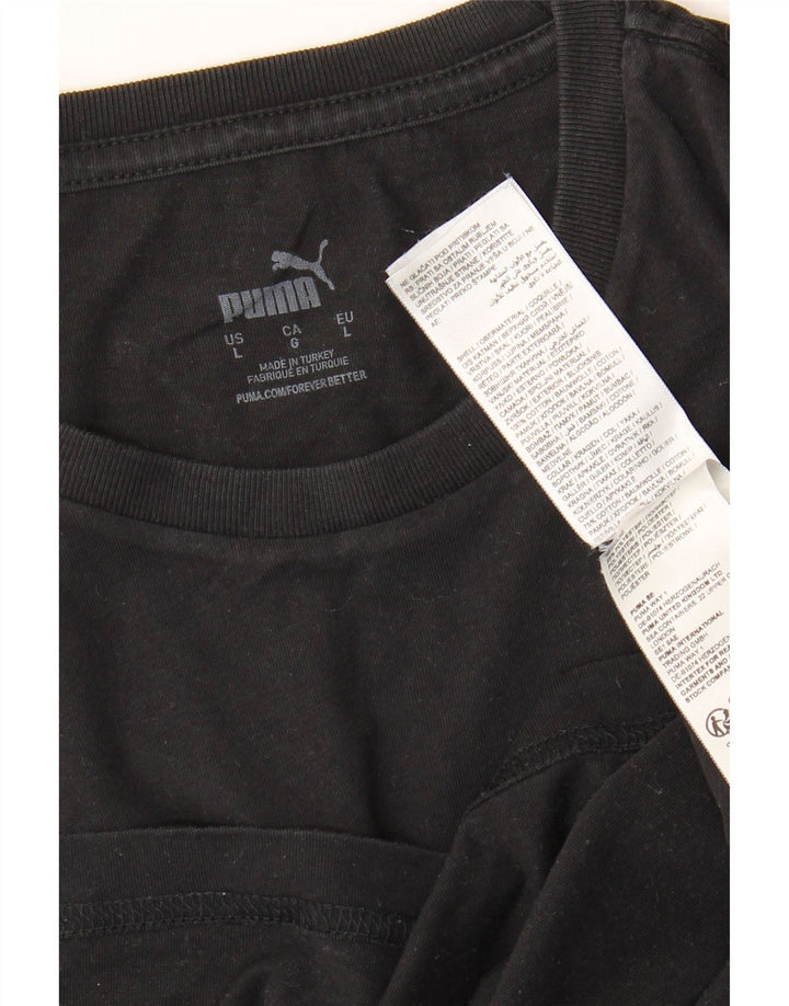 T-shirt męski Puma, duży, czarny, bawełniany