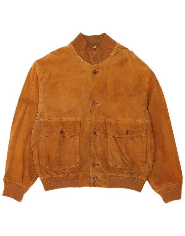 Vintage damska zamszowa kurtka bomber UK 18 XL brązowa