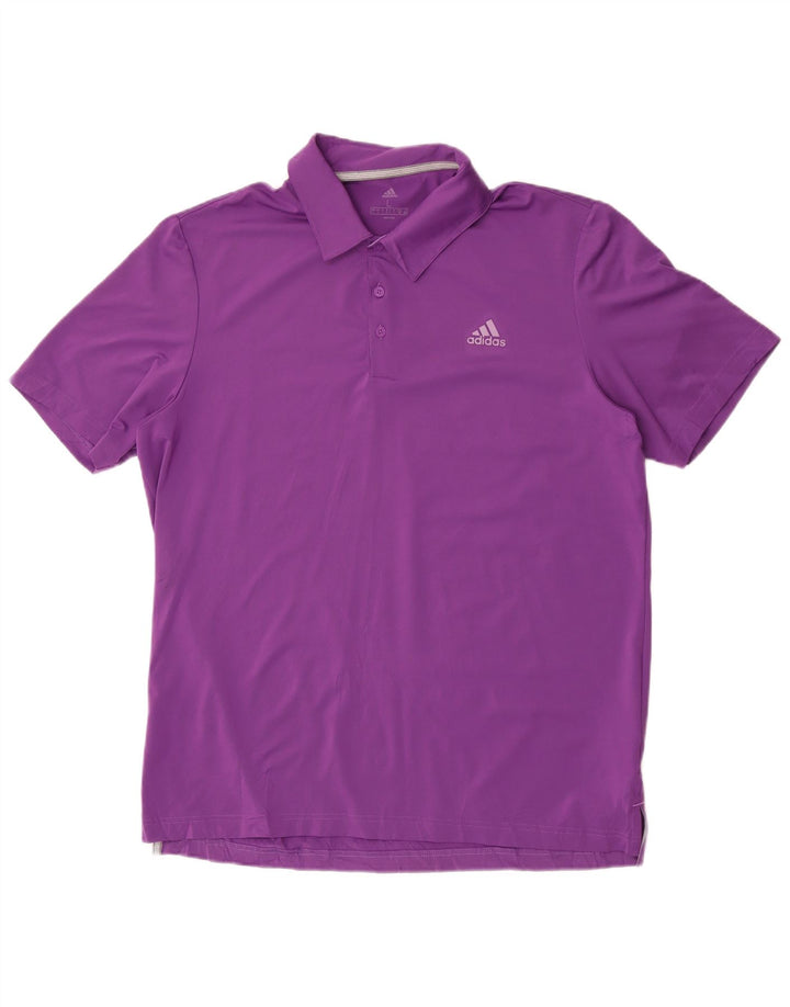 Męska koszulka polo Adidas, duża, fioletowa, poliestrowa