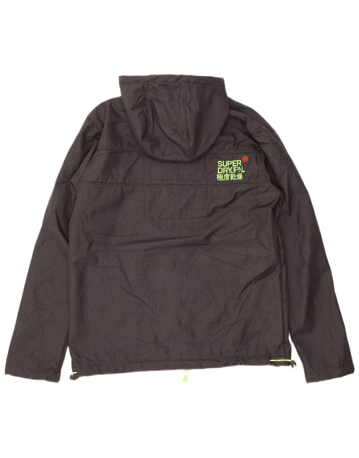 Męska kurtka wiatrówka SUPERDRY Windtrekker z kapturem UK 42 XL, szary nylon