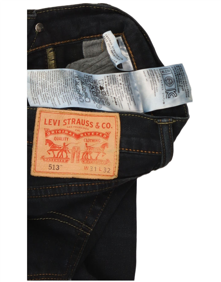 Męskie dżinsy Levi's 513 Straight W31 L29 Granatowa bawełna