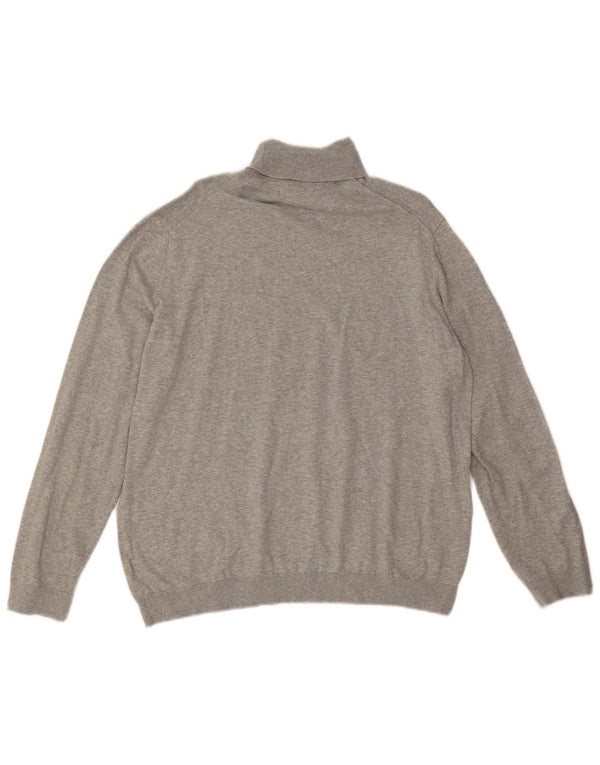Marks & Spencer Męski sweter z golfem XL, szary, bawełniany